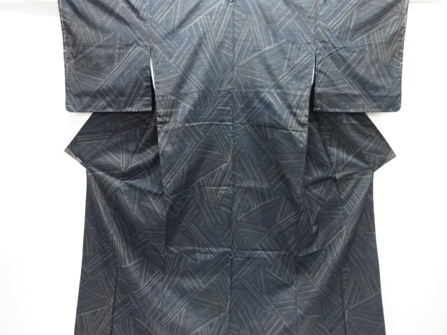 抽象模様織り出し手織り紬着物